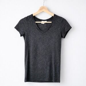 BP Gray Burn Out T-Shirt Short Sleeve V-Neck‎ Soft Clean Girl Classic XS